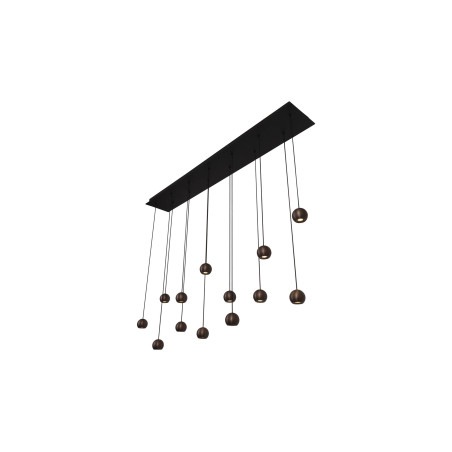 Lucide MONTANA - Suspension - LED Dim. - CCT - 13x5,7W 2700K/4000K - Convient aux mezzanines et plafonds hauts - Café - Premium
