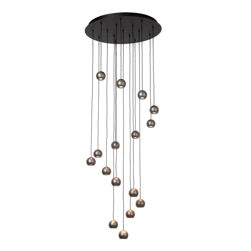 Lucide MONTANA - Suspension - LED Dim. - CCT - 16x5,7W 2700K/4000K - Fer gris - Premium