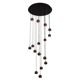 Lucide MONTANA - Suspension - LED Dim. - CCT - 16x5,7W 2700K/4000K - Convient aux mezzanines et plafonds hauts - Café - Premium
