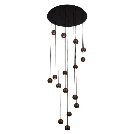 Lucide MONTANA - Suspension - LED Dim. - CCT - 16x5,7W 2700K/4000K - Convient aux mezzanines et plafonds hauts - Café - Premium