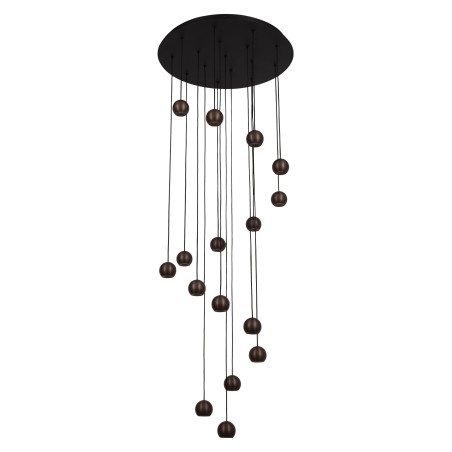 Lucide MONTANA - Suspension - LED Dim. - CCT - 16x5,7W 2700K/4000K - Convient aux mezzanines et plafonds hauts - Café - Premium