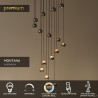 Lucide MONTANA - Suspension - LED Dim. - CCT - 16x5,7W 2700K/4000K - Convient aux mezzanines et plafonds hauts - Café - Premium