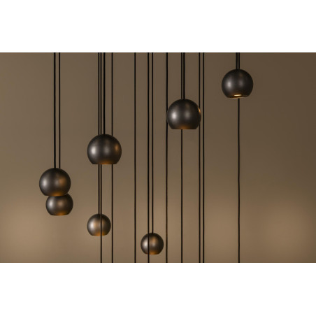 Lucide MONTANA - Suspension - LED Dim. - CCT - 16x5,7W 2700K/4000K - Convient aux mezzanines et plafonds hauts - Café - Premium