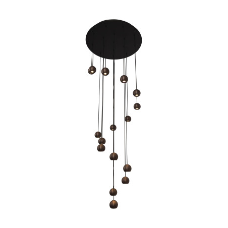 Lucide MONTANA - Suspension - LED Dim. - CCT - 16x5,7W 2700K/4000K - Convient aux mezzanines et plafonds hauts - Café - Premium