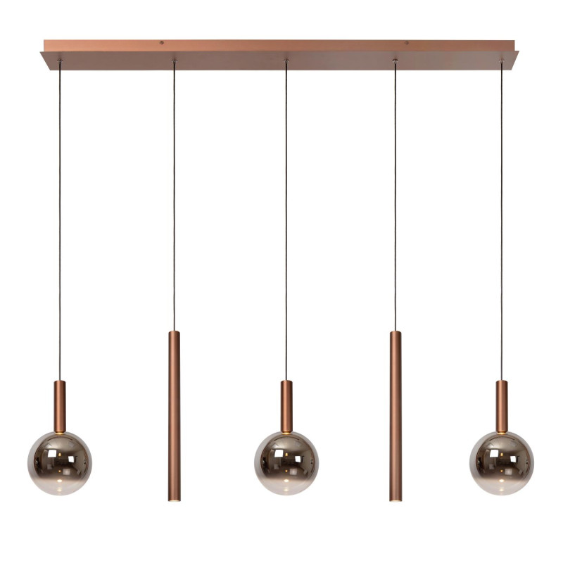 Lucide JASMINE - Suspension - LED Dim. - CCT - 5x4W 2200K/3300K - Cuivre - Premium