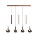 Lucide JASMINE - Suspension - LED Dim. - CCT - 7x4W 2200K/3300K - Convient aux mezzanines et plafonds hauts - Cuivre - Premium