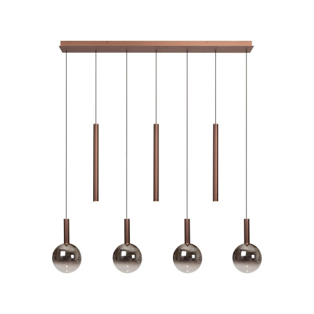 Lucide JASMINE - Suspension - LED Dim. - CCT - 7x4W 2200K/3300K - Convient aux mezzanines et plafonds hauts - Cuivre - Premium