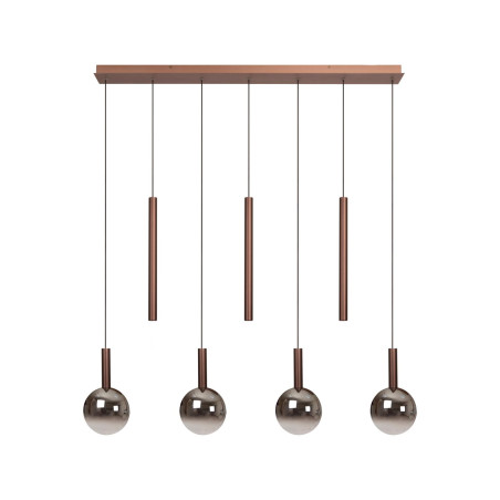Lucide JASMINE - Suspension - LED Dim. - CCT - 7x4W 2200K/3300K - Convient aux mezzanines et plafonds hauts - Cuivre - Premium