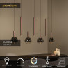 Lucide JASMINE - Suspension - LED Dim. - CCT - 7x4W 2200K/3300K - Convient aux mezzanines et plafonds hauts - Cuivre - Premium