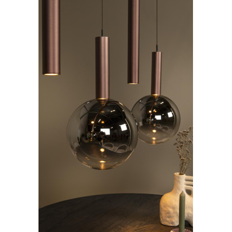 Lucide JASMINE - Suspension - LED Dim. - CCT - 7x4W 2200K/3300K - Convient aux mezzanines et plafonds hauts - Cuivre - Premium