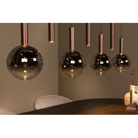 Lucide JASMINE - Suspension - LED Dim. - CCT - 7x4W 2200K/3300K - Convient aux mezzanines et plafonds hauts - Cuivre - Premium