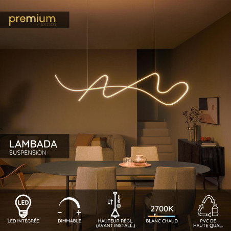 Lucide LAMBADA - Suspension - LED Dim. - 1x47W 2700K - Champagne Couleur - Premium