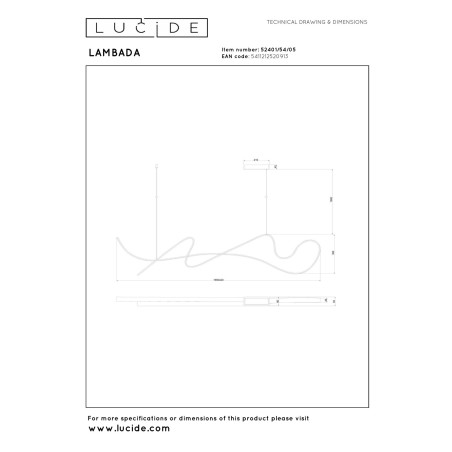 Lucide LAMBADA - Suspension - LED Dim. - 1x47W 2700K - Champagne Couleur - Premium