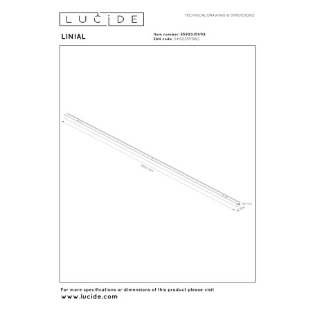 Lucide Premium LINIAL Rail apparent - Smart - 48V Track - 1 mètre - Canon Fusil Mat