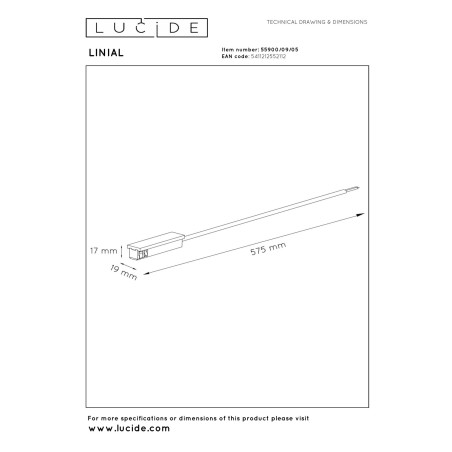 Lucide Premium LINIAL Alimentation - Système de rail monophasé / Éclairage sur rail - Smart - 48V Track - Champagne