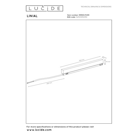 Lucide Premium LINIAL Driver 200W - Système de rail monophasé / Éclairage sur rail - Smart - 48V Track - Champagne