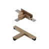 Lucide Premium LINIAL connecteur en T - Système de rail monophasé / Éclairage sur rail - Smart - 48V Track - Champagne