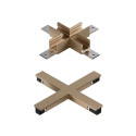 Lucide Premium LINIAL connecteur en X - Système de rail monophasé / Éclairage sur rail - Smart - 48V Track - Champagne