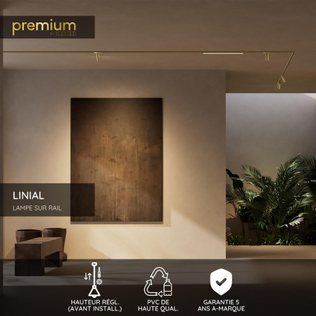Lucide Premium LINIAL Câble de suspension - Système de rail monophasé / Éclairage sur rail - Smart - 48V Track - Champagne
