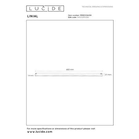 Lucide Premium LINIAL GLYXX Spot sur rail - Smart - 48V Track - 1xLED - Canon Fusil Mat