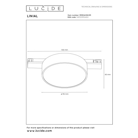 Lucide Premium LINIAL FIXXT Spot sur rail - Smart - 48V Track - 1xLED - Champagne