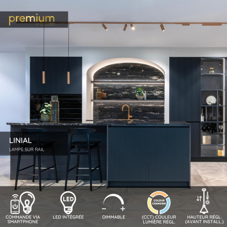 Lucide Premium LINIAL LUXUS Suspension - Smart - 48V Track - 1xLED - Champagne