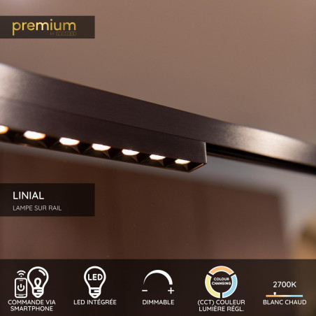 Lucide Premium LINIAL XENIAI Spot sur rail - Smart - 48V Track - LED -  Canon Fusil Mat