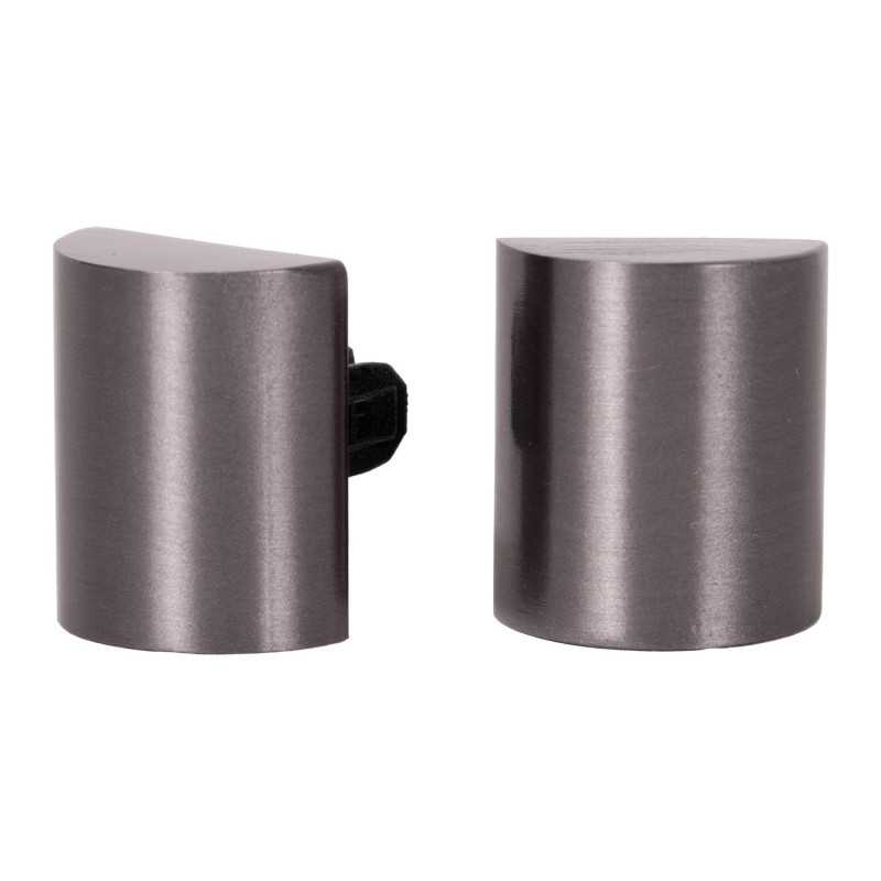 Lucide Premium LINIAL Arc Embout de fermeture - Smart - 48V Track - Ensemble de 2 - Matt Schwarz Chrom