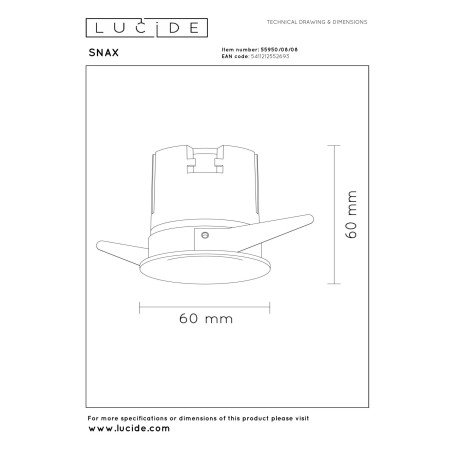 Lucide SNAX - Spot encastrable - Ø 6 cm - LED Dim. - CCT - 1x8W 2700K/4000K - Canon Fusil Mat - Premium