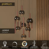 Lucide JASMINE - Suspension - Ø 75 cm - LED Dim. - CCT - 12x4,5W 2200K/3300K - Cuivre - Premium