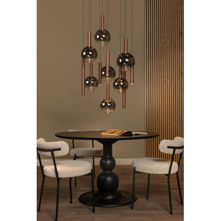 Lucide JASMINE - Suspension - Ø 75 cm - LED Dim. - CCT - 12x4,5W 2200K/3300K - Cuivre - Premium
