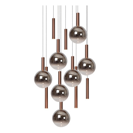 Lucide JASMINE - Suspension - Ø 75 cm - LED Dim. - CCT - 12x4,5W 2200K/3300K - Cuivre - Premium