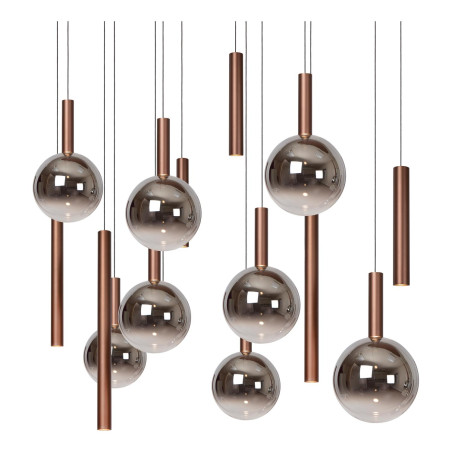 Lucide JASMINE - Suspension - LED Dim. - CCT - 14x4,4W 2200K/3300K - Cuivre - Premium