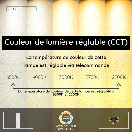 Lucide EVERINA - Plafonnier - Ø 40 cm - LED Dim. - CCT - 2200K/6500K - Noir - Essential