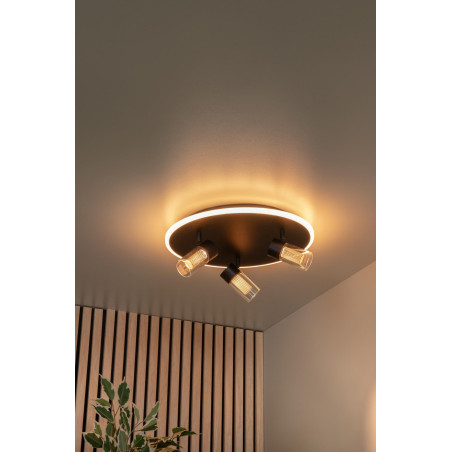 Lucide EVERINA - Plafonnier - Ø 40 cm - LED Dim. - CCT - 2200K/6500K - Noir - Essential