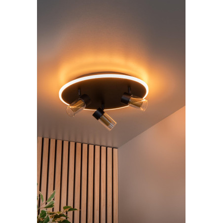 Lucide EVERINA - Plafonnier - Ø 40 cm - LED Dim. - CCT - 2200K/6500K - Noir - Essential