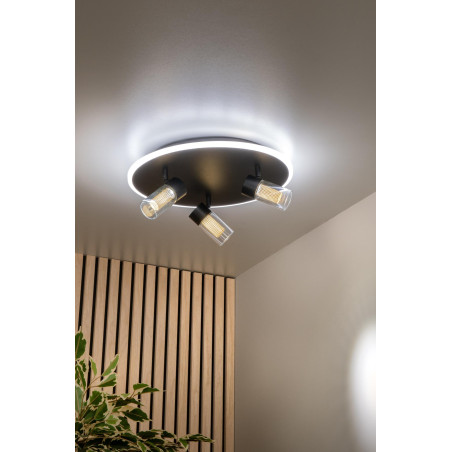 Lucide EVERINA - Plafonnier - Ø 40 cm - LED Dim. - CCT - 2200K/6500K - Noir - Essential