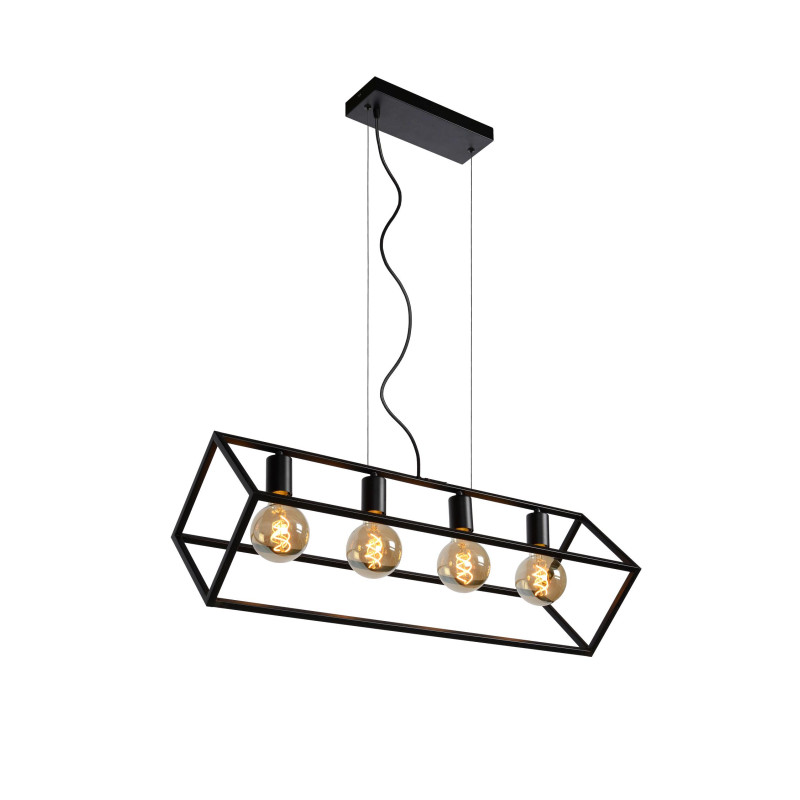 Lucide FABIAN - Suspension - 4xE27 - Noir