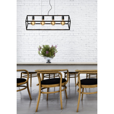 Lucide FABIAN - Suspension - 4xE27 - Noir