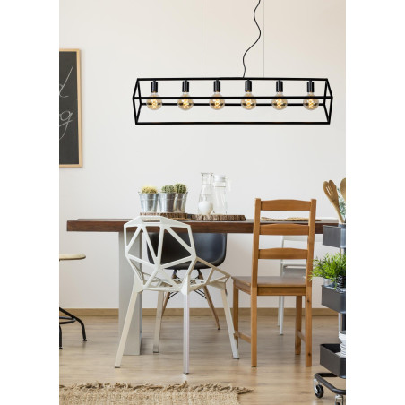 Lucide FABIAN - Suspension - 6xE27 - Noir