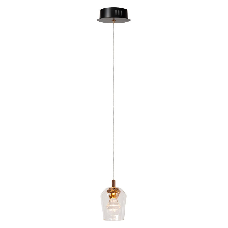 Lucide BERLIANE - Suspension - Ø 12 cm - LED Dim. - 1x4W 2700K - Avec module LED remplaçable - Transparent - Essential