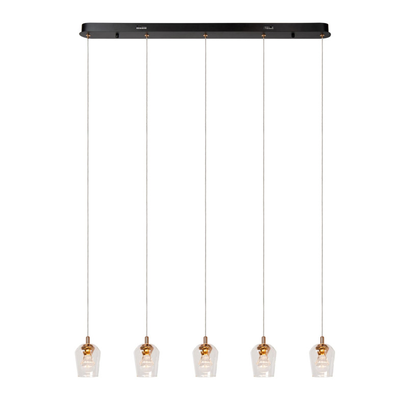 Lucide BERLIANE - Suspension - LED Dim. - 5x4W 2700K - Avec module LED remplaçable - Transparent - Essential