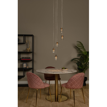 Lucide BERLIANE - Suspension - Ø 34 cm - LED Dim. - 5x4W 2700K - Avec module LED remplaçable - Transparent - Essential