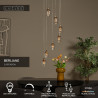 Lucide BERLIANE - Suspension - Ø 39 cm - LED Dim. - 7x4W 2700K - Avec module LED remplaçable - Transparent - Essential