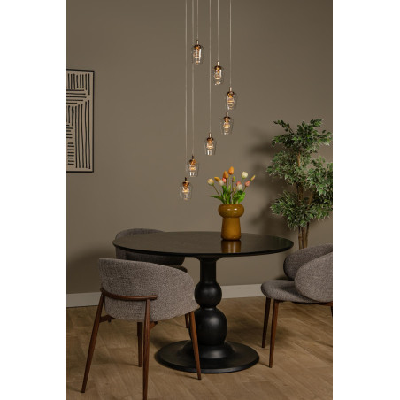 Lucide BERLIANE - Suspension - Ø 39 cm - LED Dim. - 7x4W 2700K - Avec module LED remplaçable - Transparent - Essential