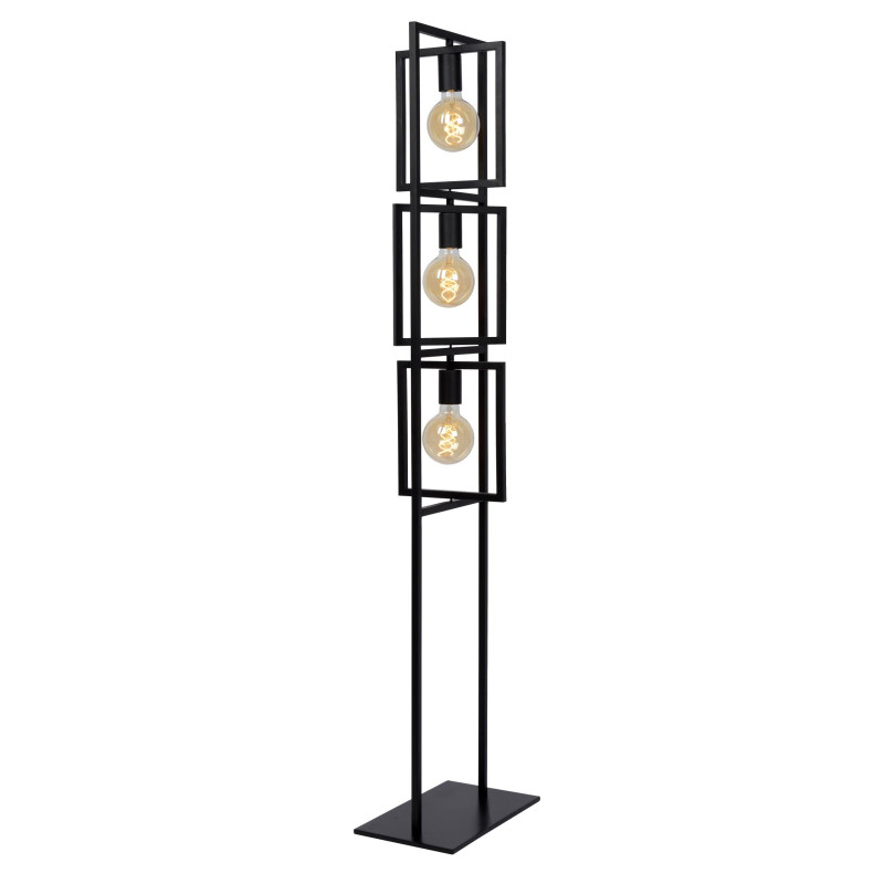 Lucide LUUK - Lampadaire - 3xE27 - Noir