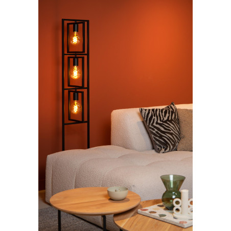 Lucide LUUK - Lampadaire - 3xE27 - Noir