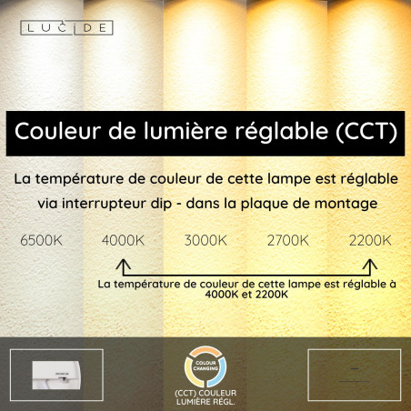 Lucide FELSTED - Suspension - LED Dim. - CCT - 1x28W 2200K/4000K - Noir - Vibes