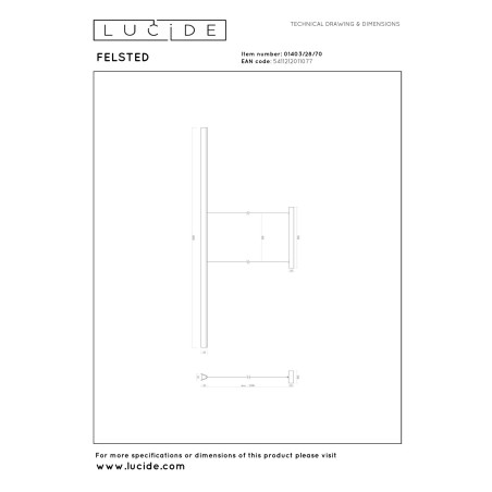 Lucide FELSTED - Suspension - LED Dim. - CCT - 1x28W 2200K/4000K - Noir - Vibes
