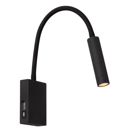 Lucide ALEC - Spot mural / Applique mural - LED 3 StepDim - G9 - 1x3W 2700K - Des anneaux interchangeables inclus - Noir